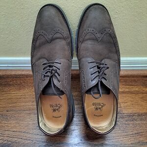 Johnston & Murphy Suede Shoes Sheepskin Oxford Mens 12M Sole